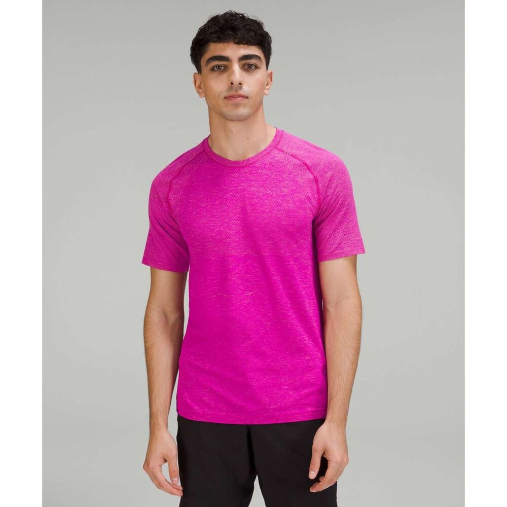 Lululemon Metal Vent Tech Short Sleeve Shirt 2.0 Pink Clay / Purple Highlight XL